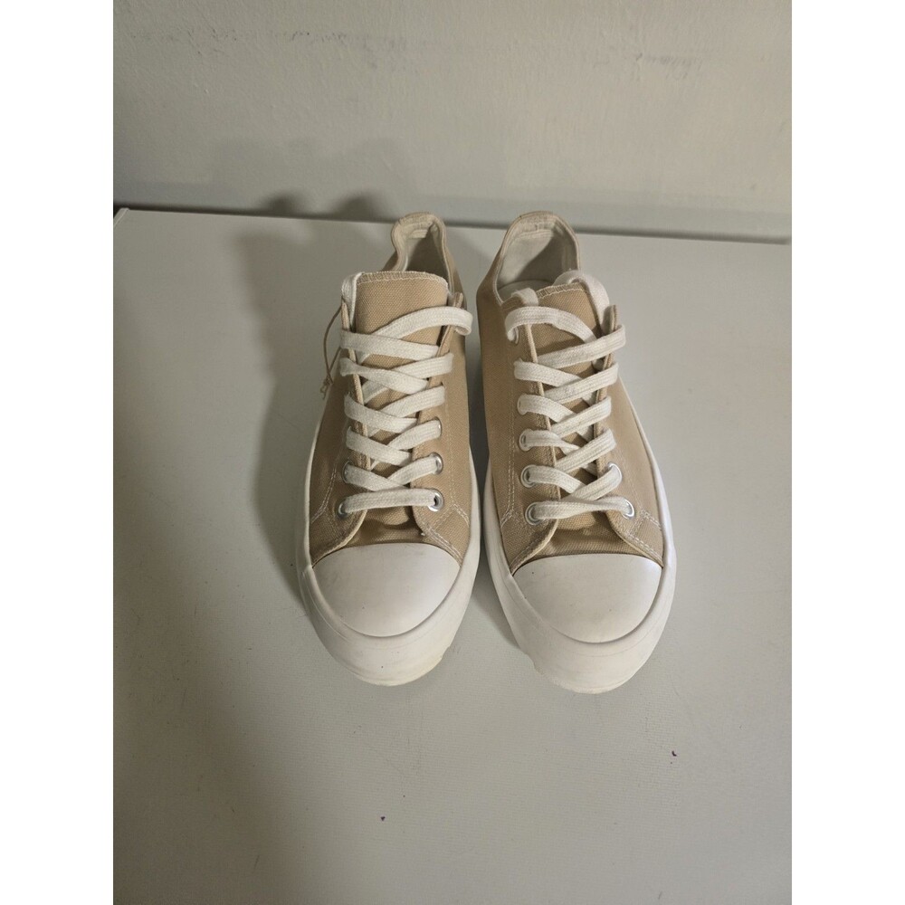 Sincerely Jules Vasco Tan Canvas Platform Sneakers Sz 9M - Picture 2 of 8